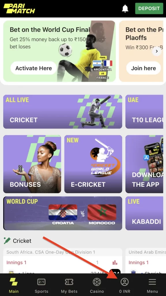 PariMatch Account