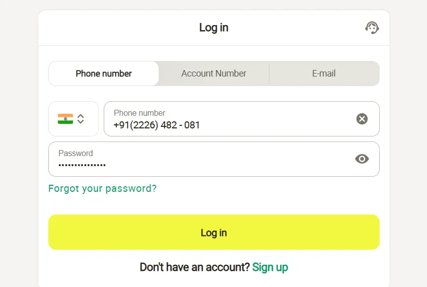 PariMatch Confirm login