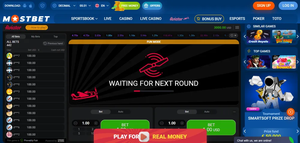 Mostbet Aviator Gameplay